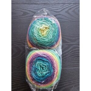 Lion Brand Mandala Sparkle Yarn Serpens 330D Lot 20596 2 Cakes 656yd Total